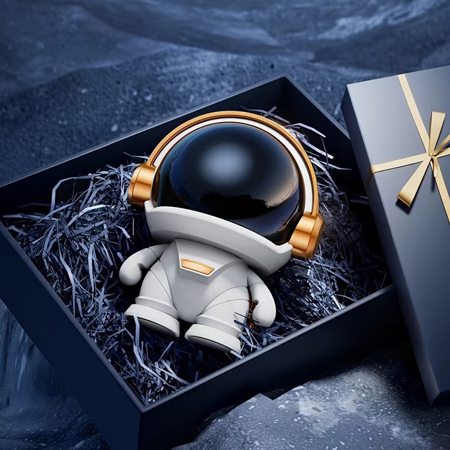 Cute Astronaut Small Speaker, Small Wireless Portable Outdoor Speaker With Light, Home Party Office Decoration Subwoofer (White Light) Wireless Speaker With Light