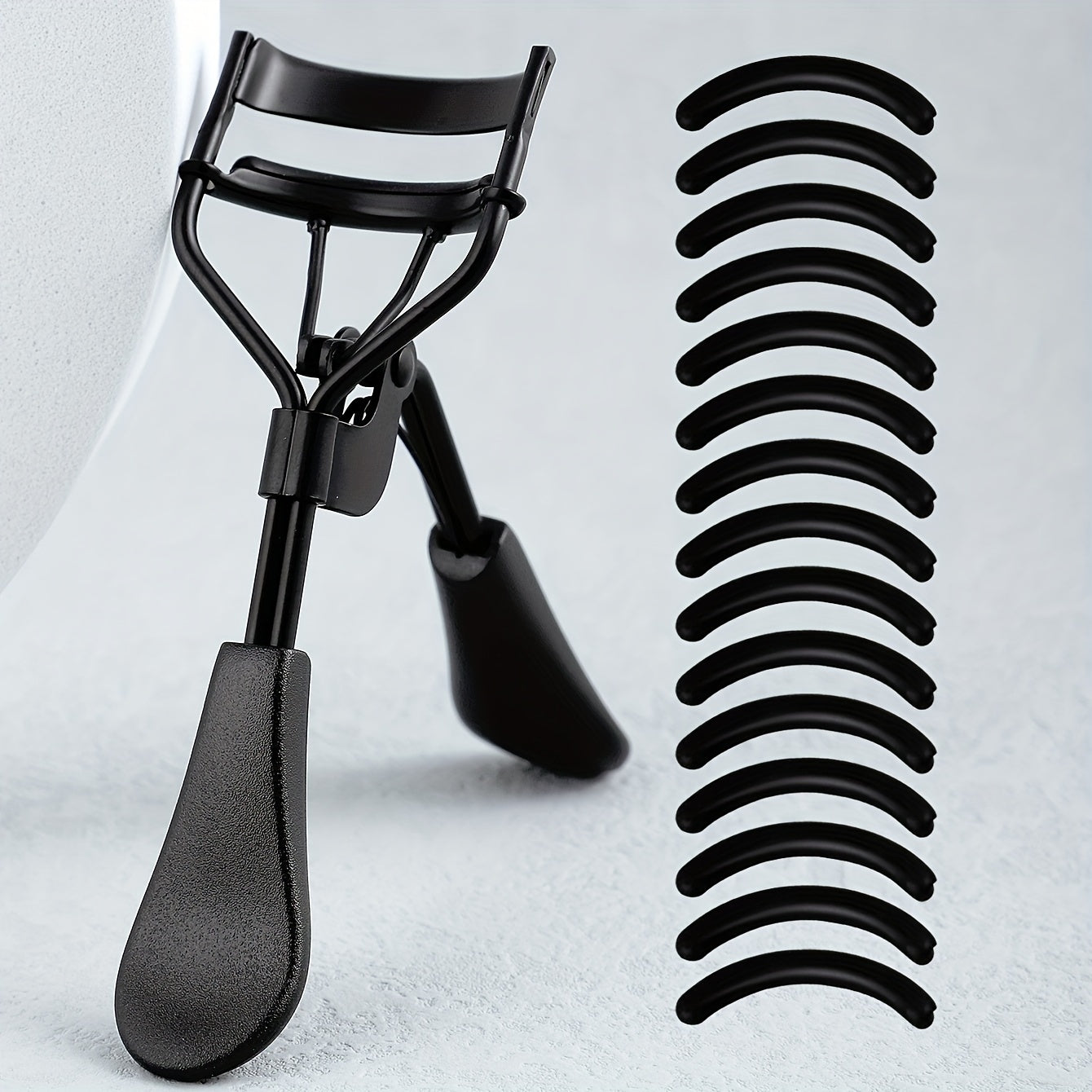 Portable Eyelash Curler with 15 Silicone Pads