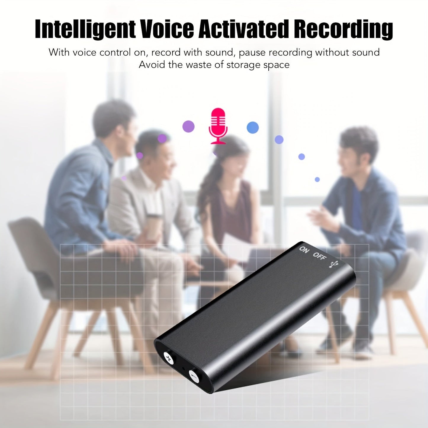 1pc Professional Voice-Activated Digital Recorder, 32GB High-Definition Noise-Canceling MP3 Player, Ultra-Thin Portable Recording Pen for Business Meetings