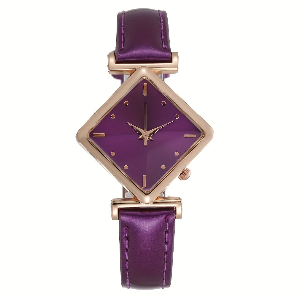 Elegant Timepiece for Women - Rhombus Pointer Quartz Watch with Retro Fashion Design, A