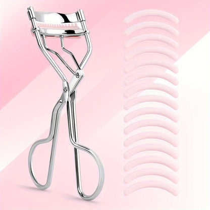 Portable Eyelash Curler with 15 Silicone Pads
