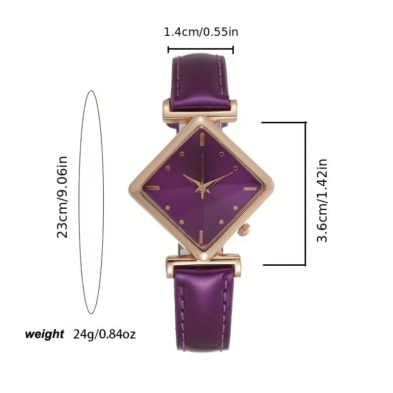 Elegant Timepiece for Women - Rhombus Pointer Quartz Watch with Retro Fashion Design, A