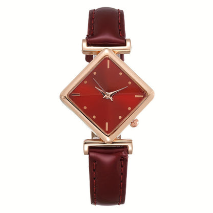 Elegant Timepiece for Women - Rhombus Pointer Quartz Watch with Retro Fashion Design, A