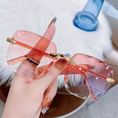 Frameless Fashion Glasses Gradient Lens