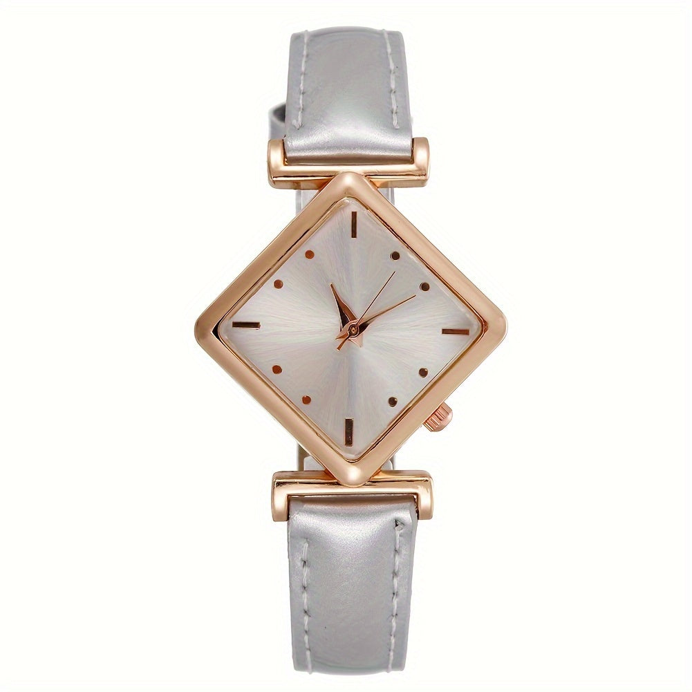 Elegant Timepiece for Women - Rhombus Pointer Quartz Watch with Retro Fashion Design, A