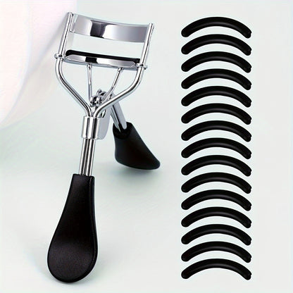 Portable Eyelash Curler with 15 Silicone Pads