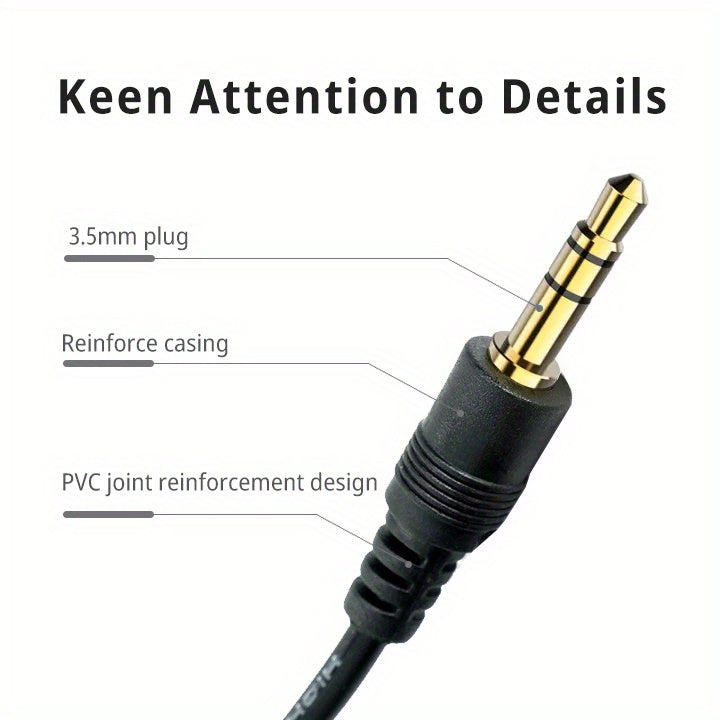 3.5mm Male to Male Stereo Audio Cable, AUX Tangle-Resistant for Headphones, PC, Home/Car to Other Stereo System, 3.5 mm (4.9ft/1.5m) Black AUX