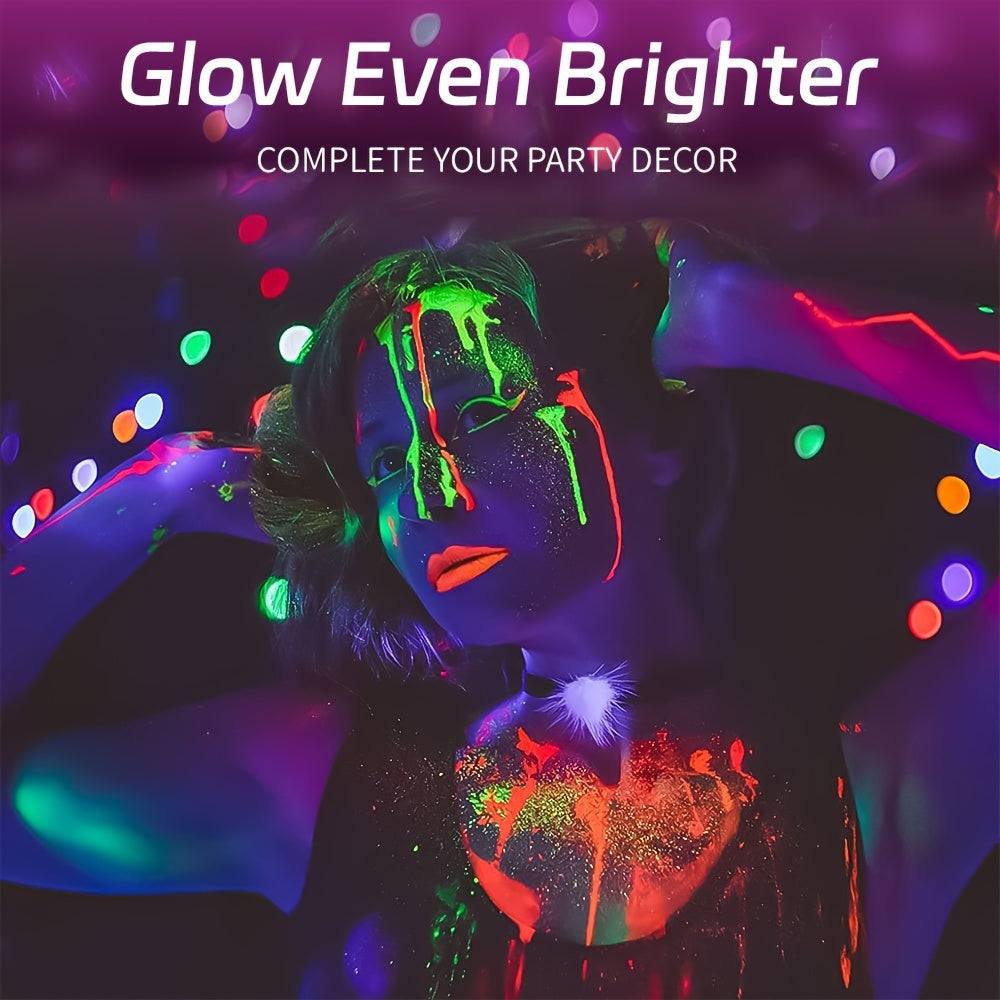 10ml 8 Tubes UV Blacklight Glow Body Paint, Washable Quicker Dry Fluorescent Face