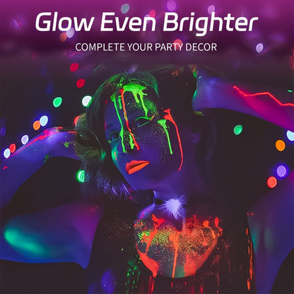 10ml 8 Tubes UV Blacklight Glow Body Paint, Washable Quicker Dry Fluorescent Face